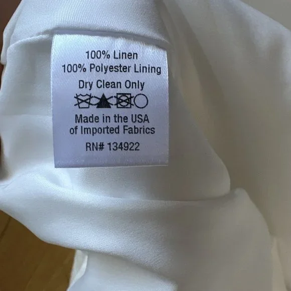 Emerson Fry Size Small Amy Puff Sleeve Short Dress - White. Lined. Linen NWOT - Picture 5 of 10